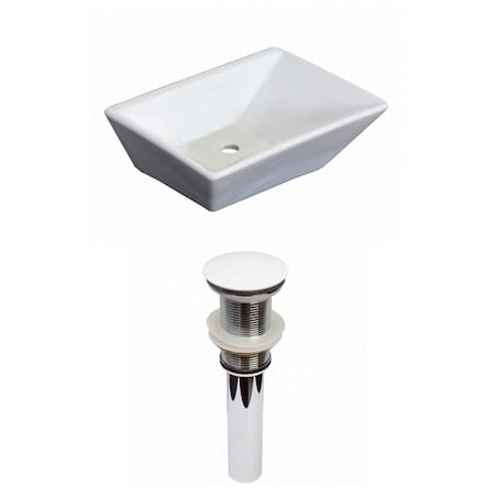 American Imaginations 12-in. W Above Counter White Vessel Set For Wall Mount Drilling AI-31456